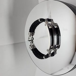 Roberto Arichi Silver & Black ID Bracelet